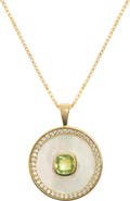 Freya Rose Peridot Mother of Pearl Necklace