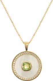 Freya Rose Peridot Mother of Pearl Necklace