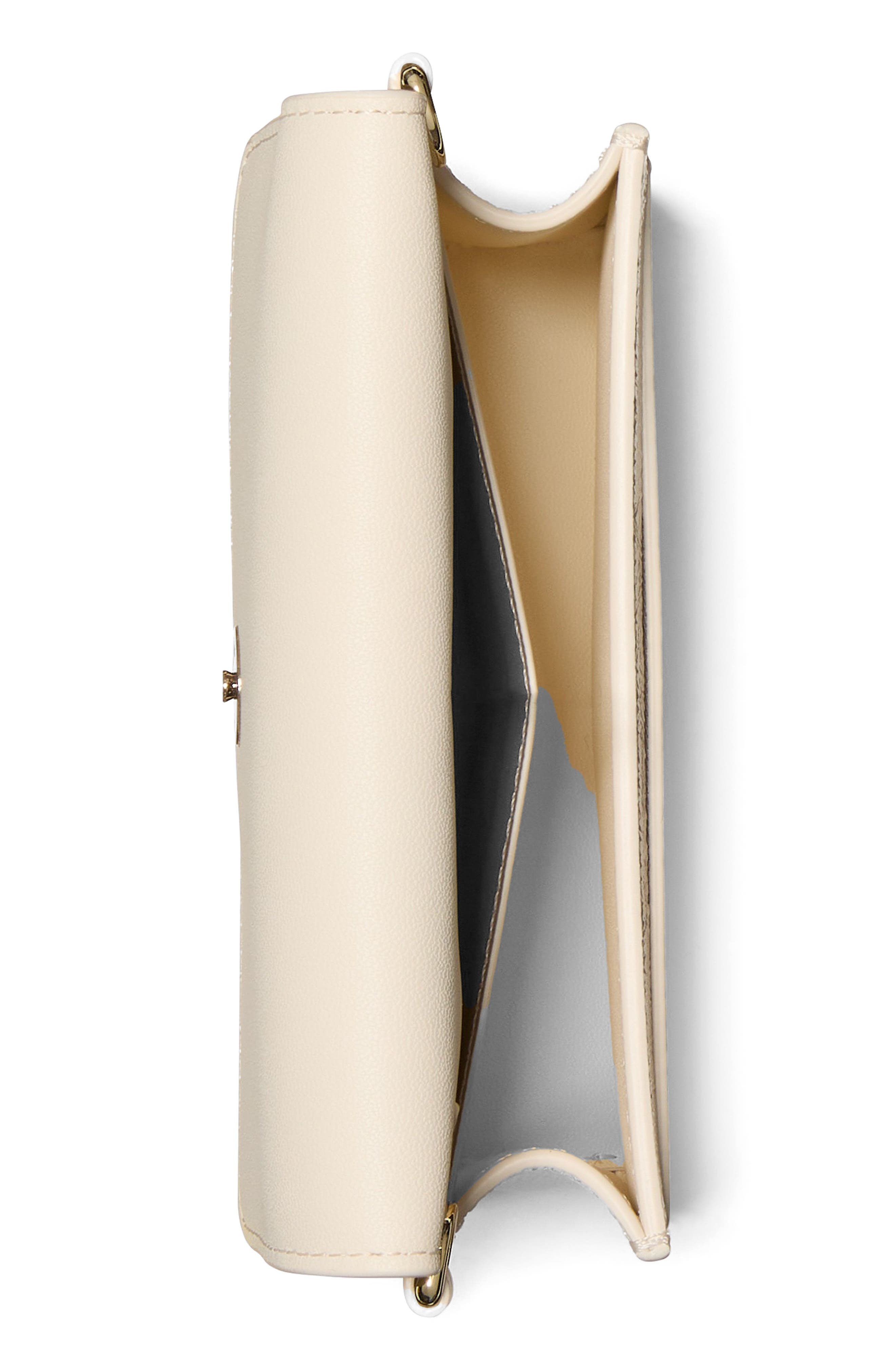 Kate Spade New York natasha crinkle patent leather mini bag, Alternate, color, Cashew Milk