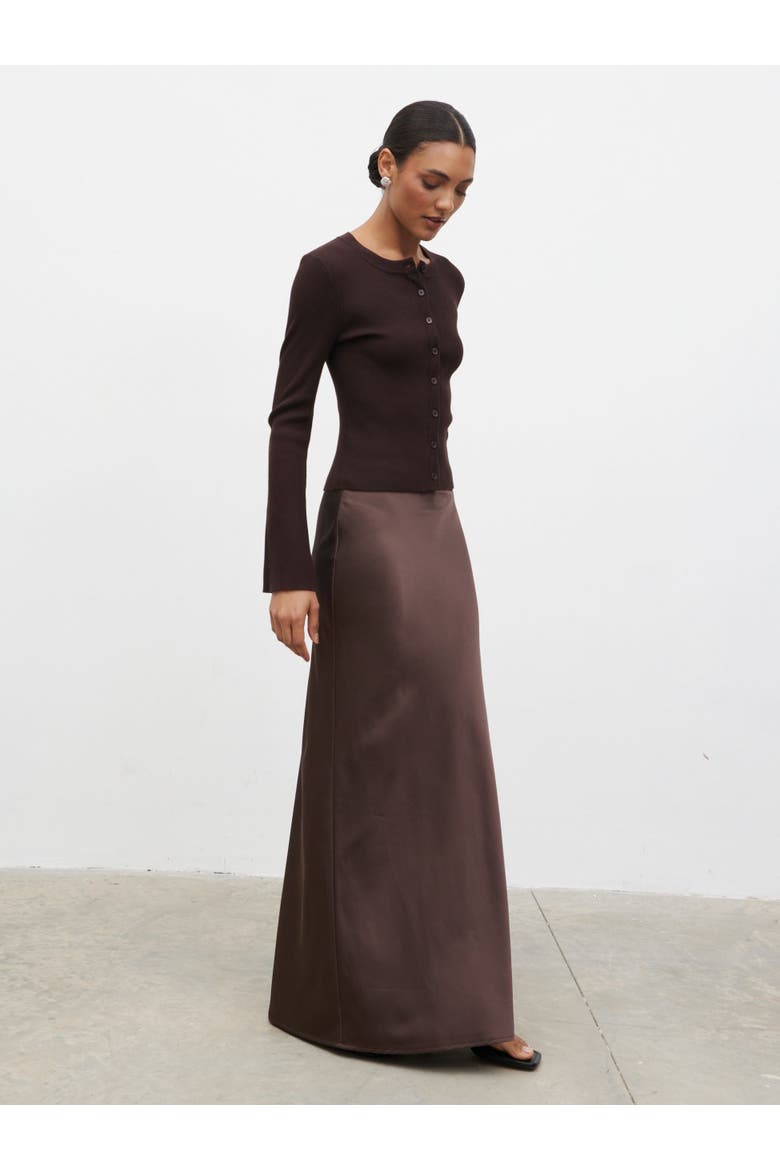 Breya Maxi Skirt, Alternate, color, Brown