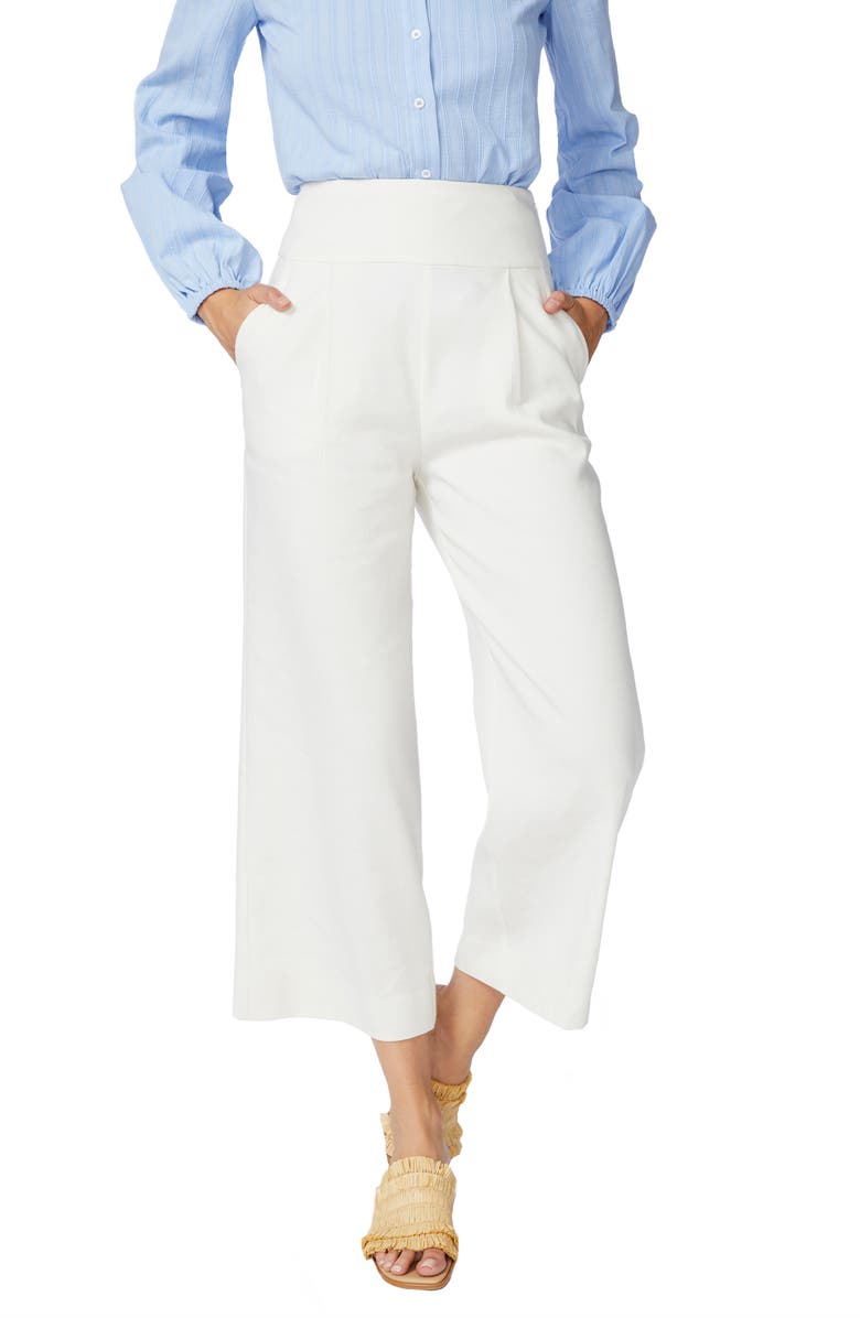 Court & Rowe Linen Blend Crop Wide Leg Trousers, Alternate, color, 