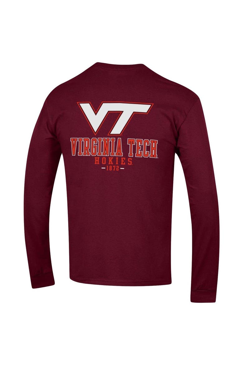 Men's Champion Maroon Virginia Tech Hokies Team Stack Long Sleeve T-Shirt, Alternate, color, Maroon