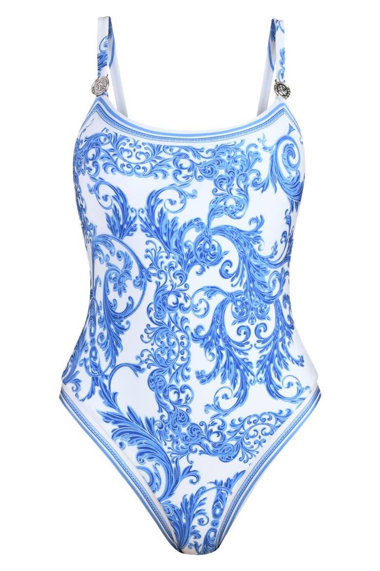 Remi Baroque One-Piece Swimsuit, Alternate, color, BLUE