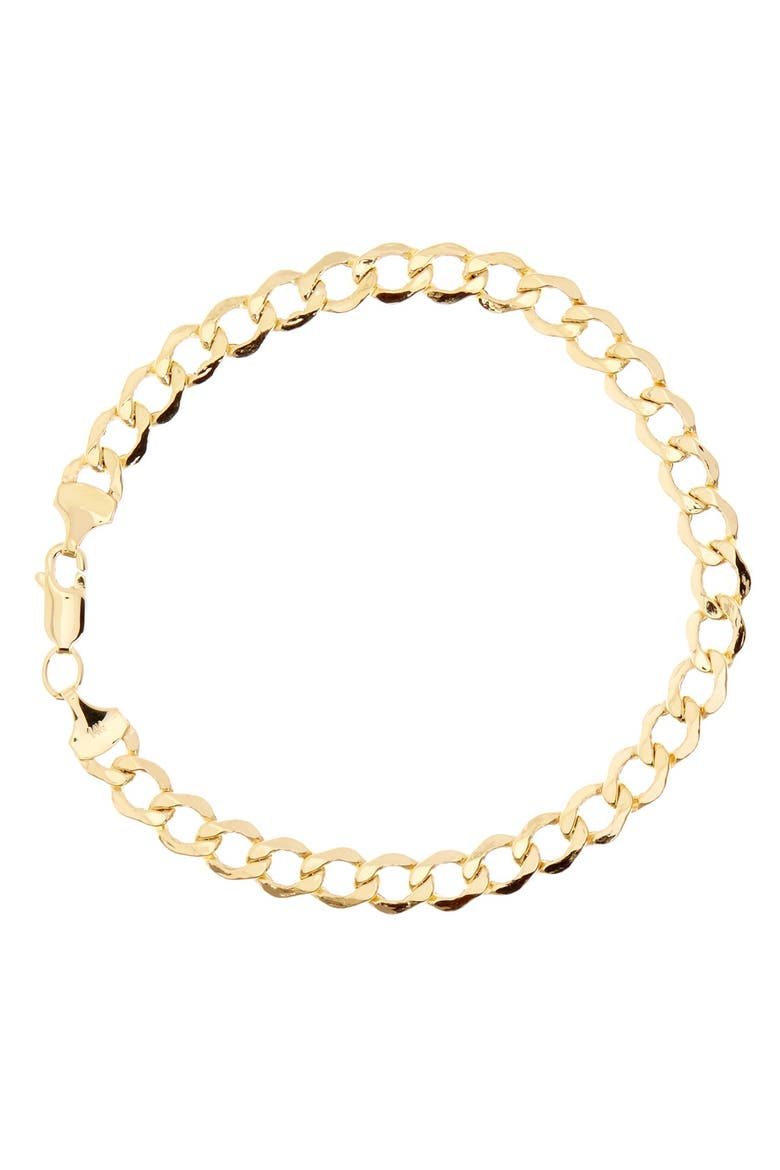 14K Yellow Gold 8" Curb Chain Bracelet, Main, color, no color