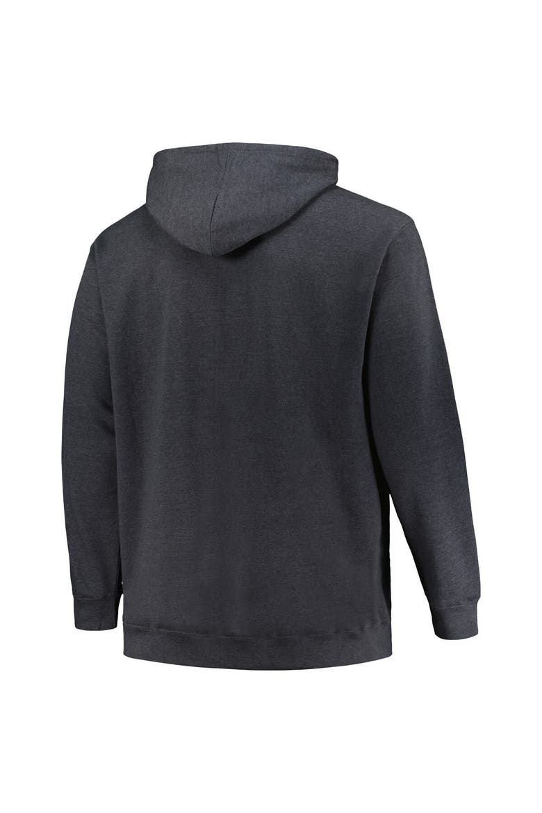 Men's Champion Heather Charcoal Ohio State Buckeyes Big & Tall Arch Over Logo Powerblend Pullover Hoodie, Alternate, color, Heather Charcoal