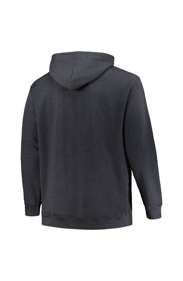 Champion Men's Champion Heather Charcoal Ohio State Buckeyes Big & Tall Arch Over Logo Powerblend Pullover Hoodie, Alternate, color, 