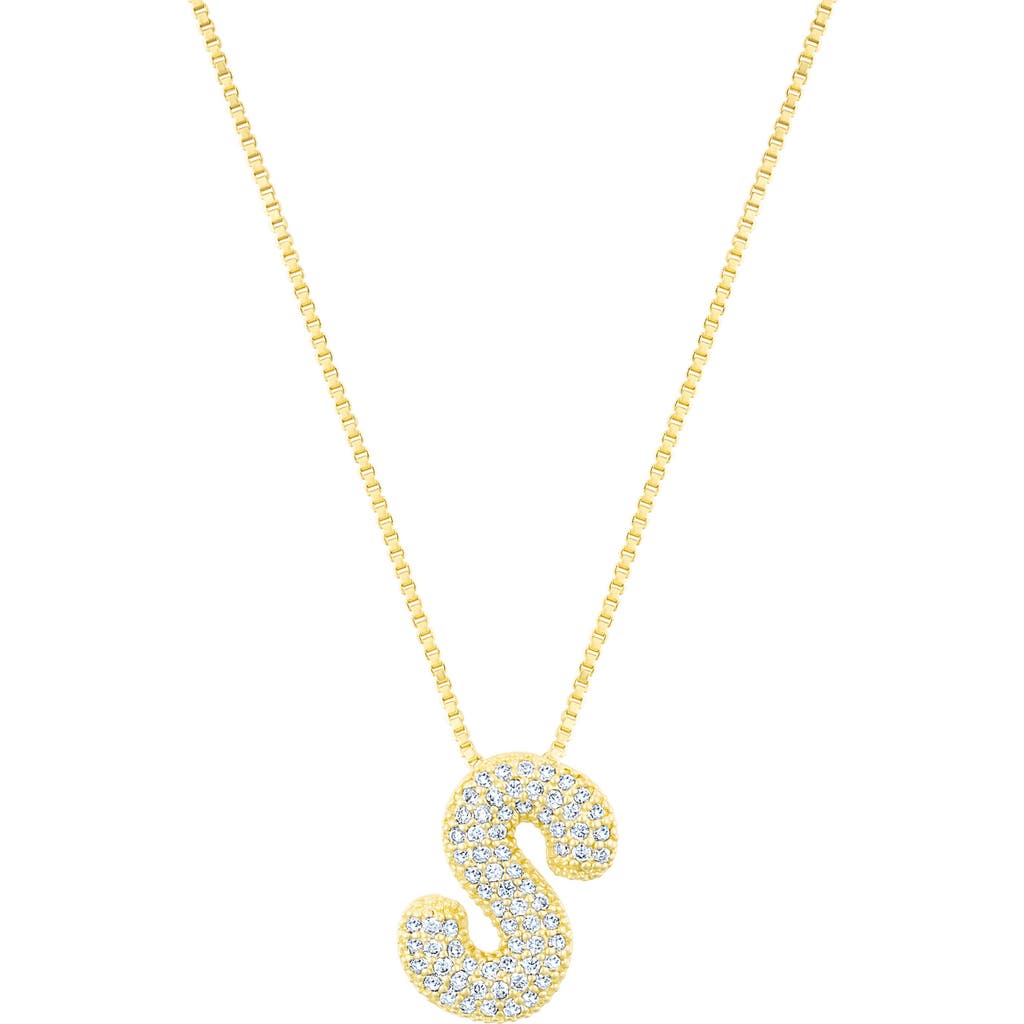 Adornia Pavé Bubble Initial Pendant Necklace In Gold-s