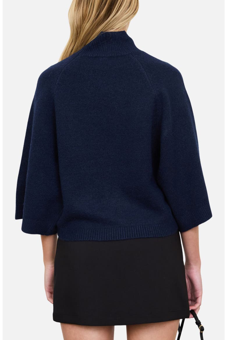 Marled Mock Neck Sweater, Alternate, color, NAVY