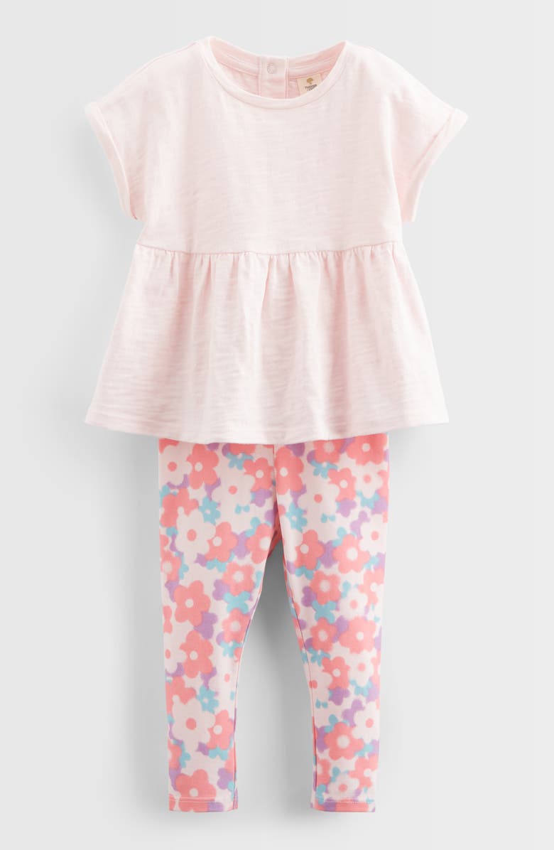 Tucker + Tate Peplum T-Shirt & Leggings Set, Main, color, Pink- Pink Soft Floral