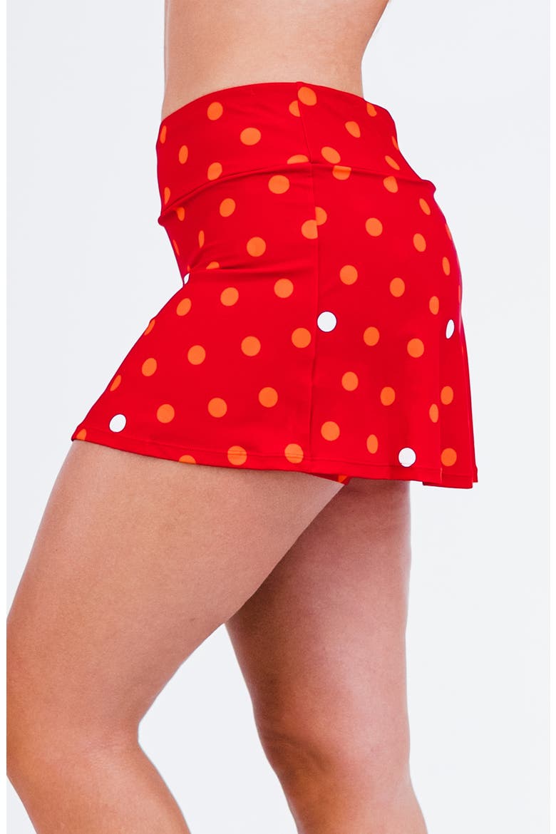 Short Swim Skort With Shorts, Alternate, color, Dotty
