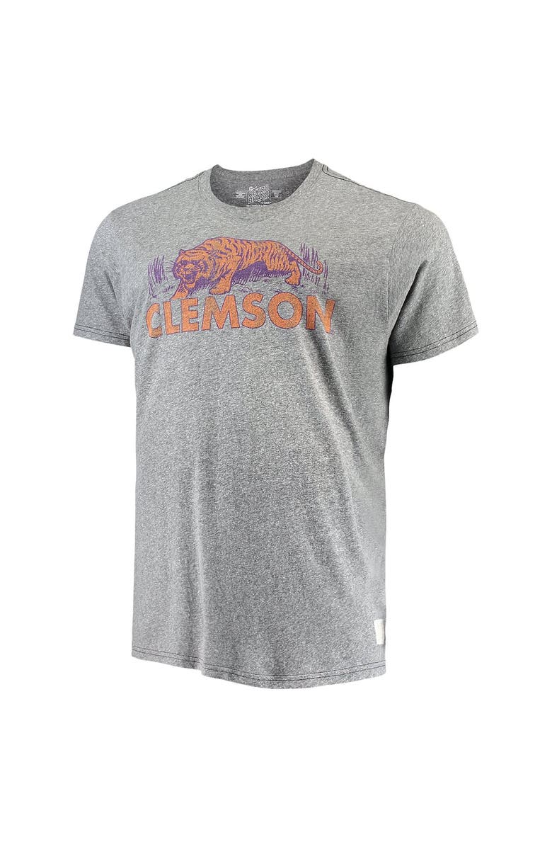 Retro Brand Men's Original Retro Brand Gray Clemson Tigers Big & Tall Tri-Blend T-Shirt, Alternate, color, 