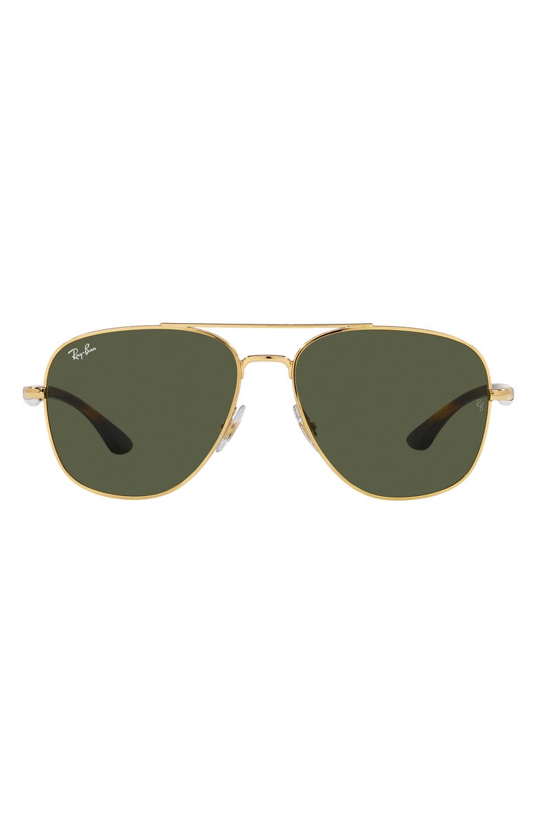 Ray-Ban 59mm Square Sunglasses, Main, color, Gold Flash