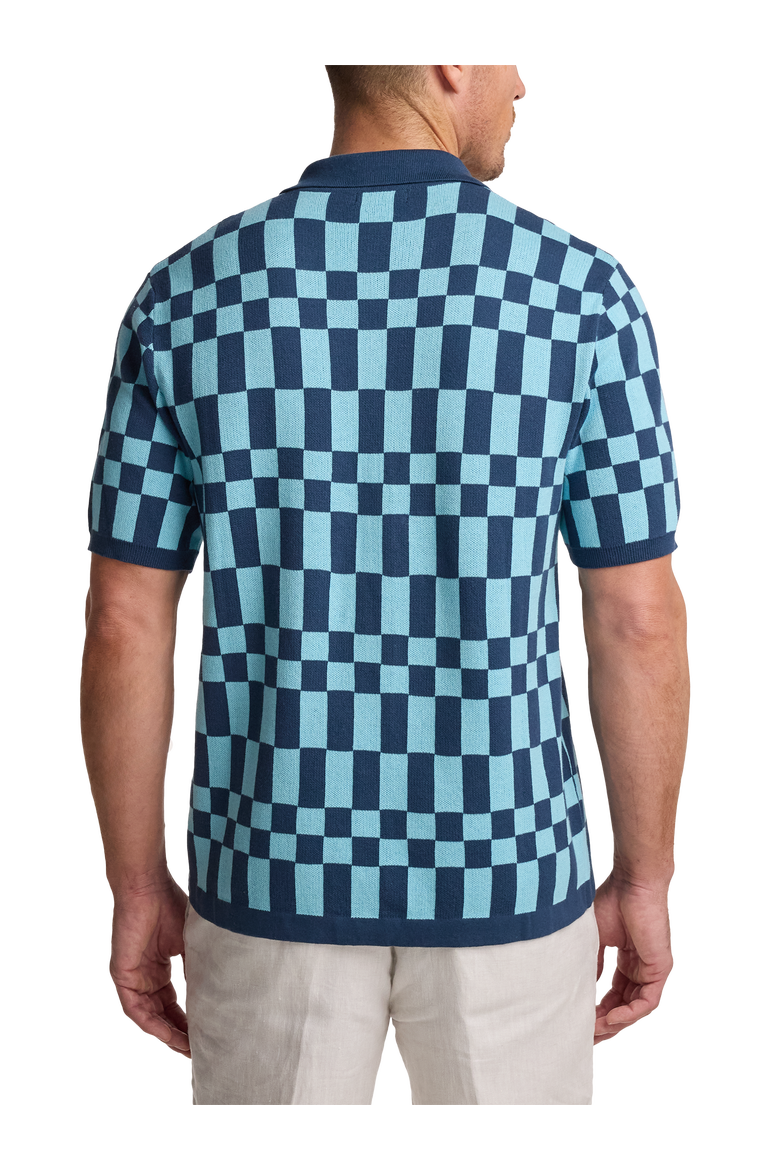 Cotton Button Front Camp Sweater, Alternate, color, Blue Multi
