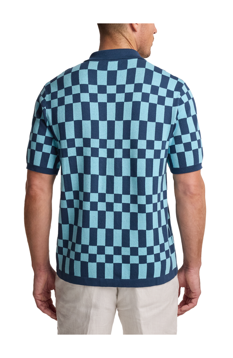 Paul Fredrick Cotton Button Front Camp Sweater, Alternate, color, Blue Multi