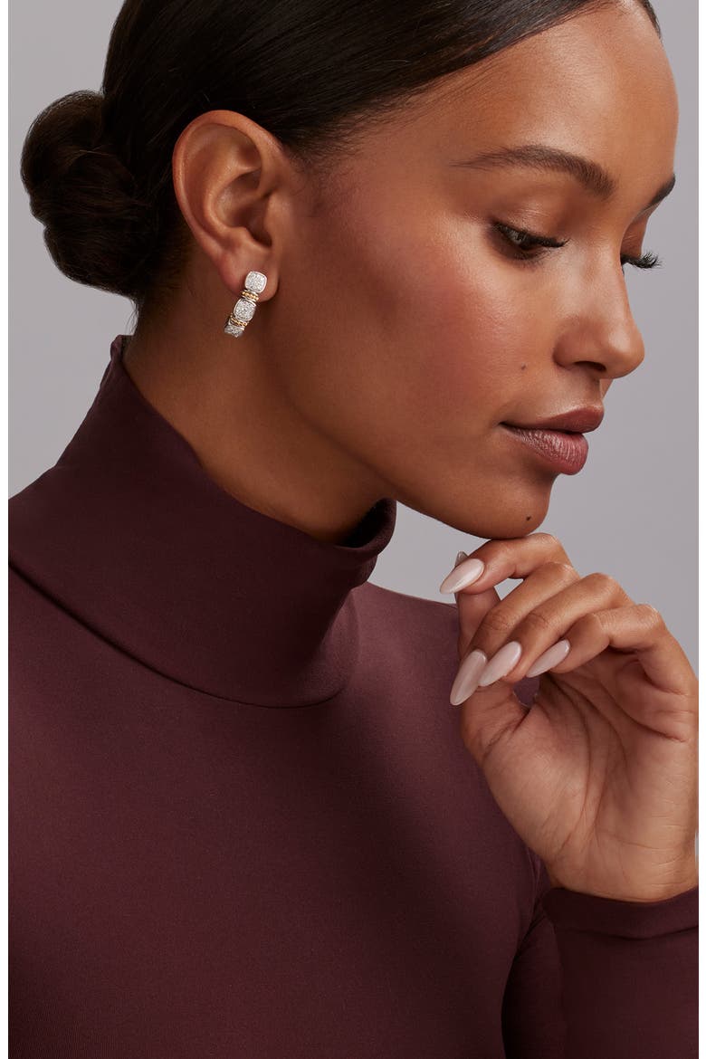 Rittenhouse Diamond Pavé Hoop Earrings , Alternate, color, SILVER