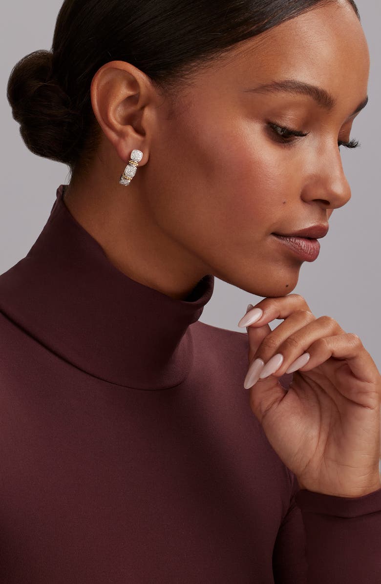 LAGOS Rittenhouse Diamond Pavé Hoop Earrings, Alternate, color, Silver