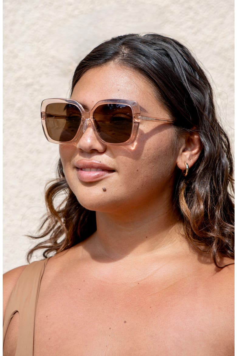 Lani Polarized ContourBridge™ Square Sunglasses, Alternate, color, GUAVA MIMOSA