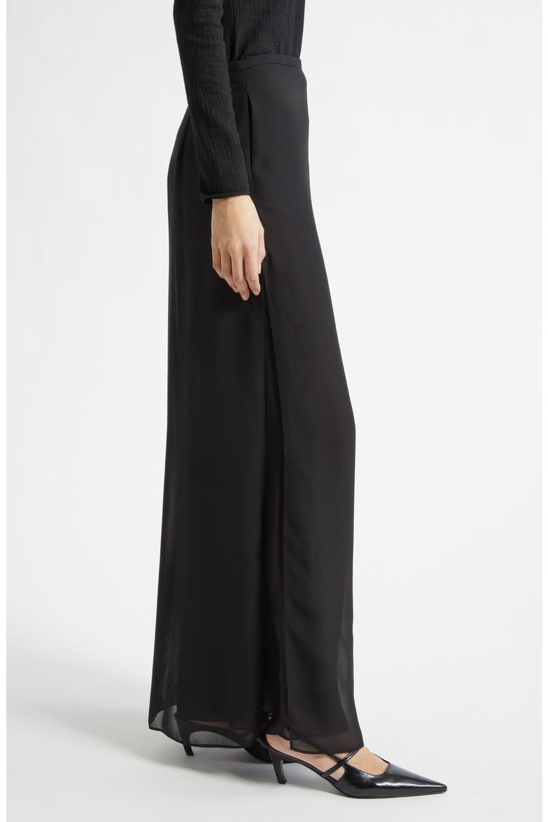 Georgette Panel Pants, Alternate, color, SOLID BLACK