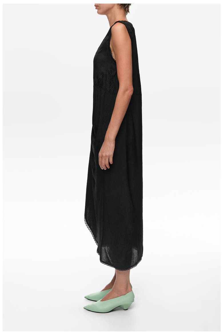 Lace Knot Midi Dress, Alternate, color, BLACK