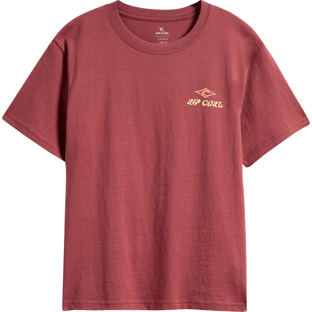 Rip Curl Kids' Sasha Cotton Graphic T-shirt In Apple Butter