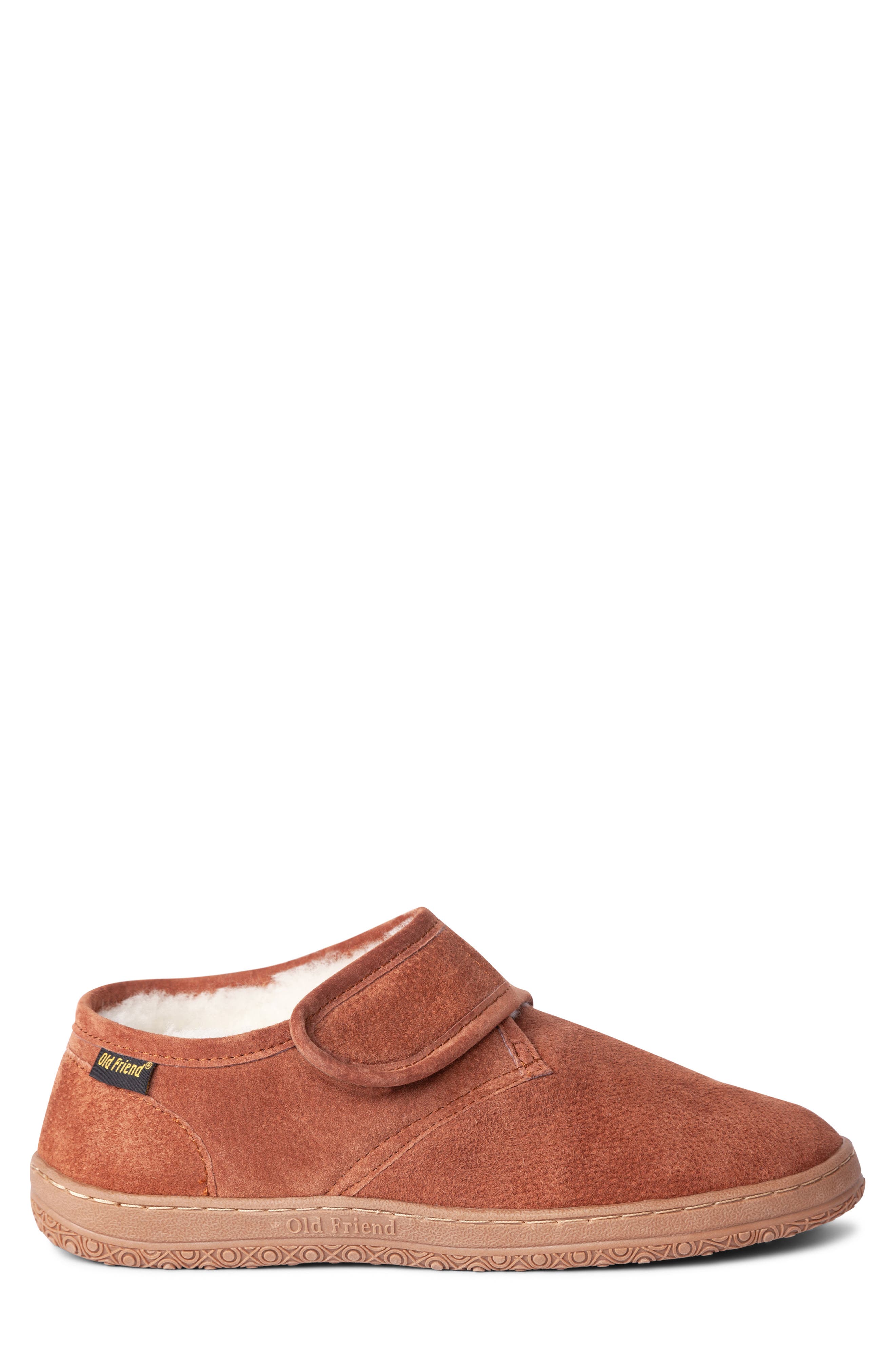 Genuine Shearling Bootie Slipper, Alternate, color, CHESTNUT LEATHER