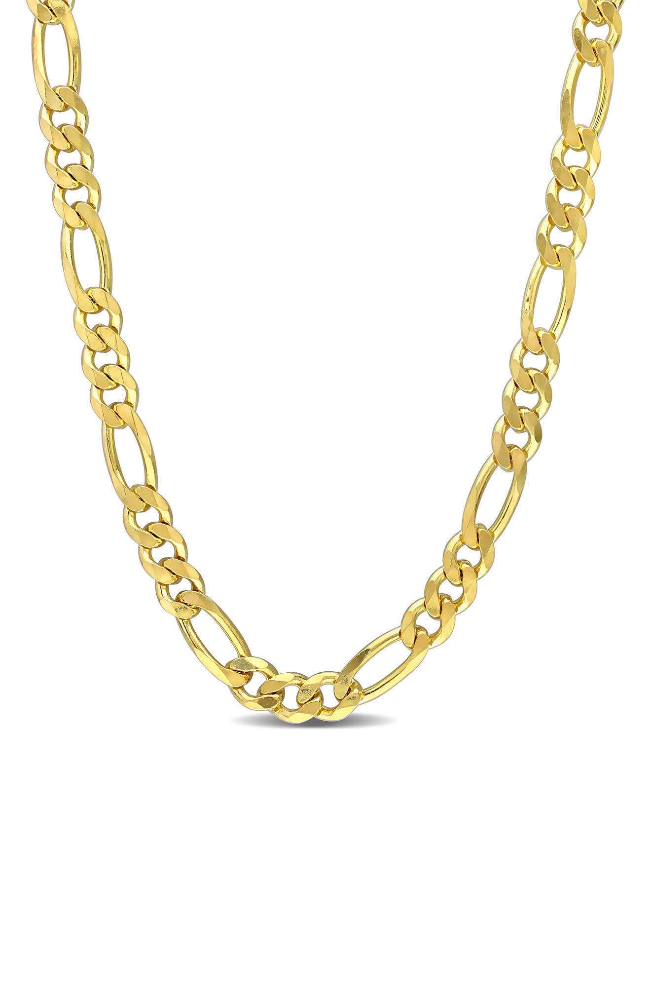 DELMAR 18K Gold Plated Figaro Chain Link Necklace