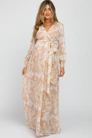 PinkBlush Floral Chiffon Maxi Dress