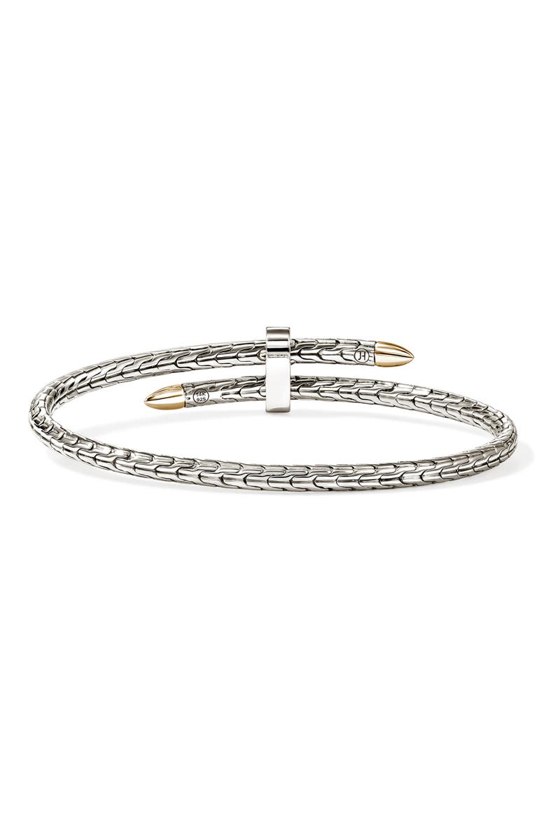Spear Flex Cuff, Sterling Silver, 14K Gold, Alternate, color, SILVER AND GOLD