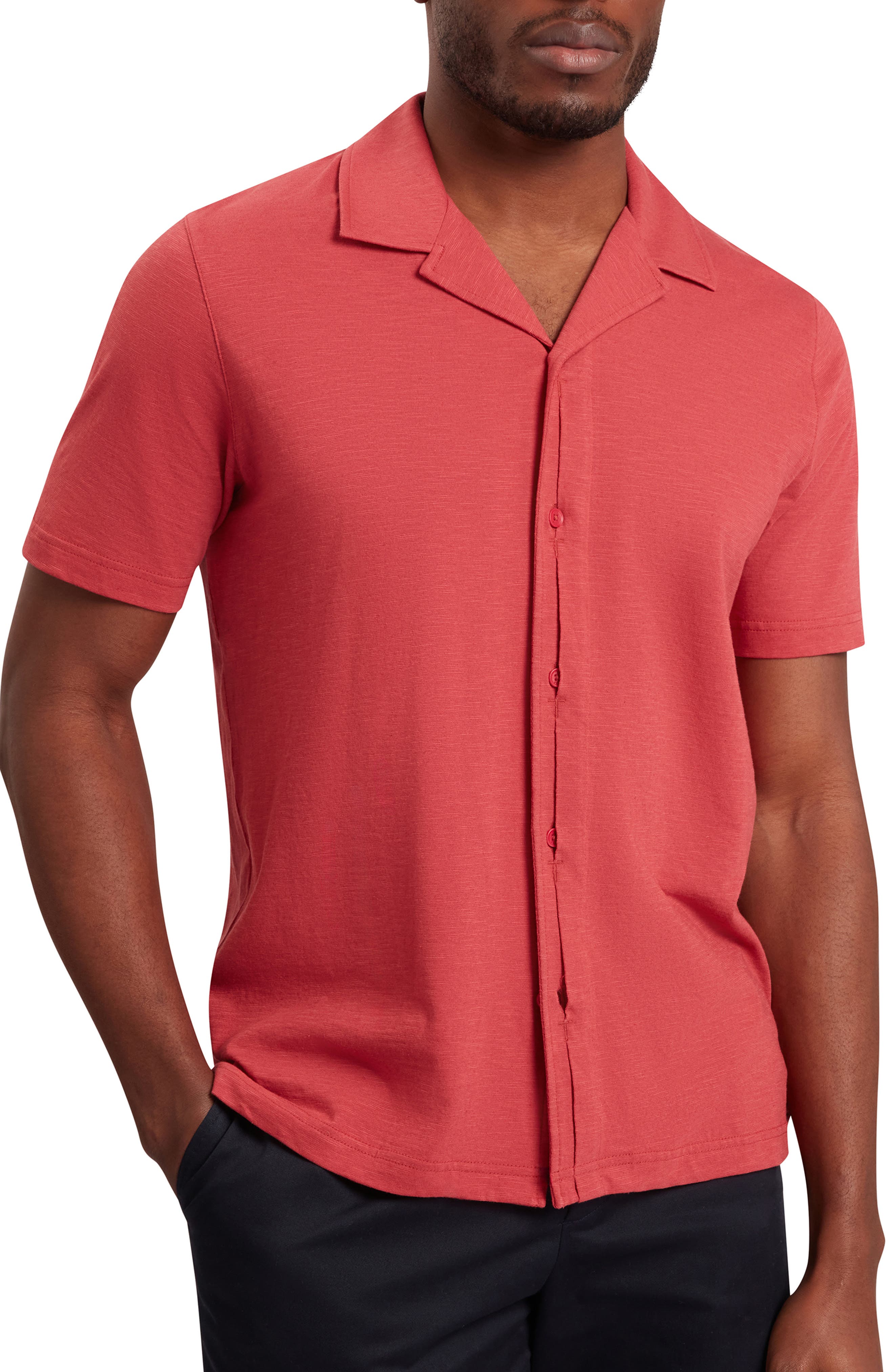 Fendry Cotton & Linen Knit Camp Shirt - image 3