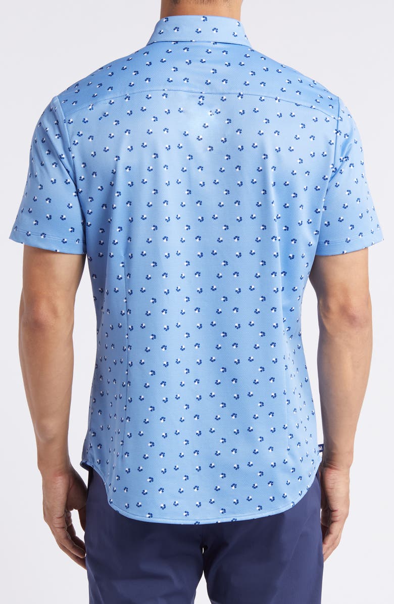 Mizzen+Main Halyard Floral Short Sleeve Performance Knit Button-Up Shirt, Alternate, color, 