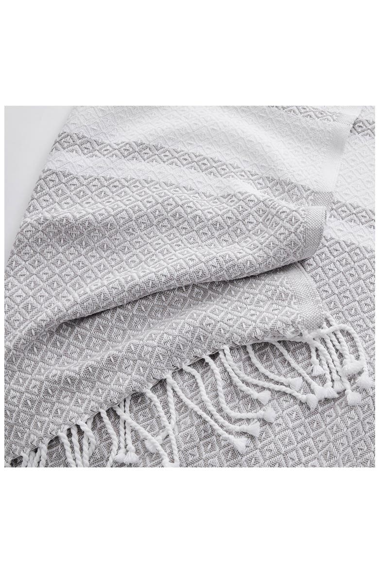 Adirondack Organic Cotton Throw Blanket, Alternate, color, PEWTER-WHITE