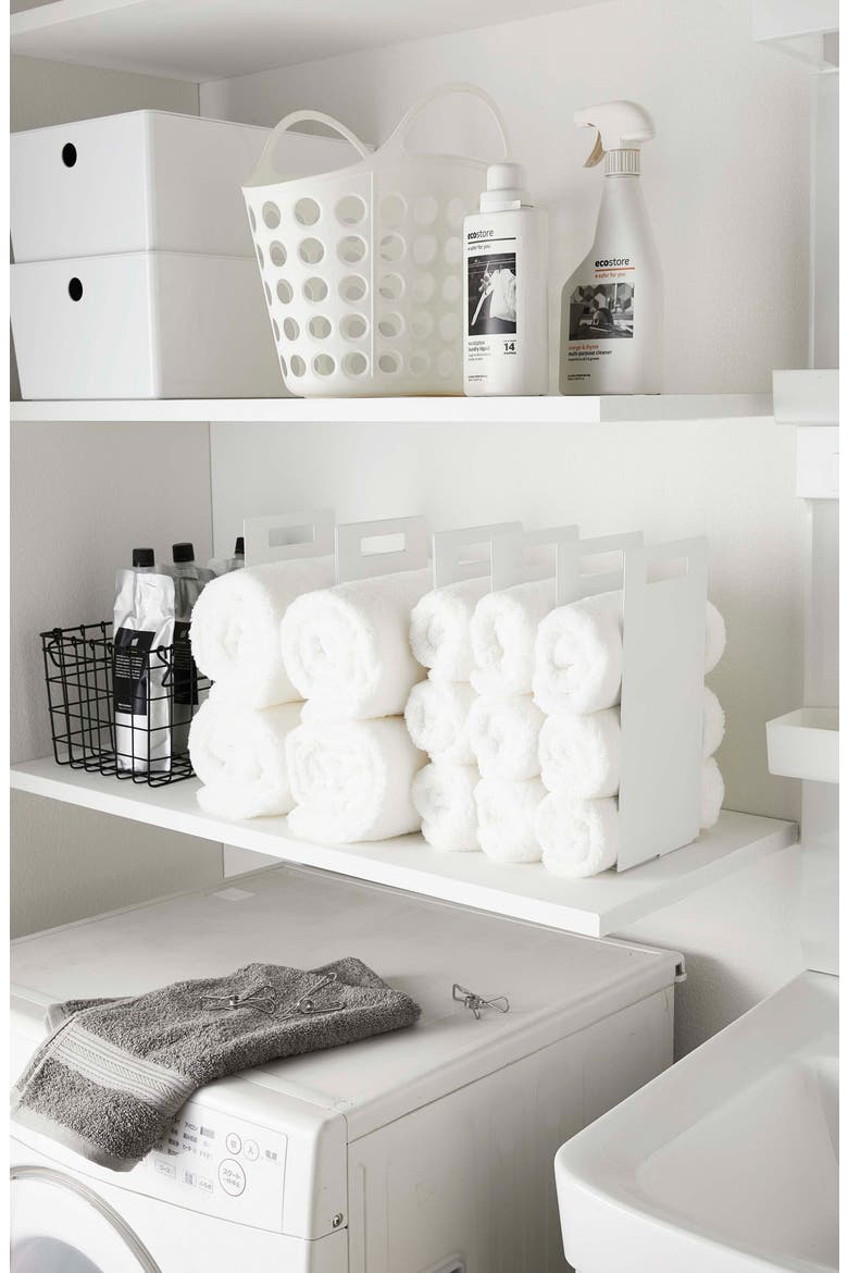 Towel Storage Organizer, Alternate, color, WHITE