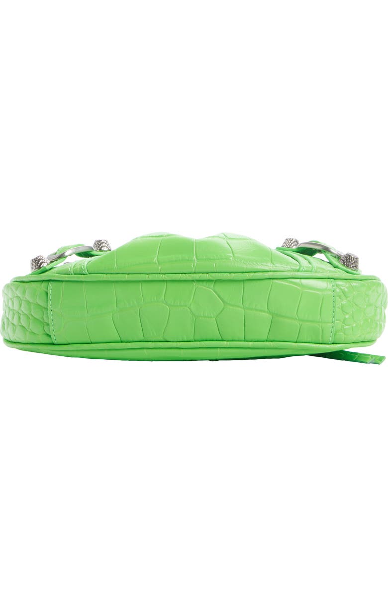 Balenciaga Le Cagole Metallic Croc Embossed Leather Shoulder Bag, Alternate, color,