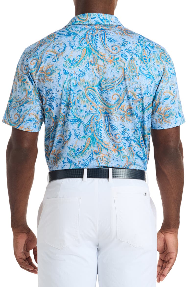 Pike Paisley Knit Polo, Alternate, color, BLUE
