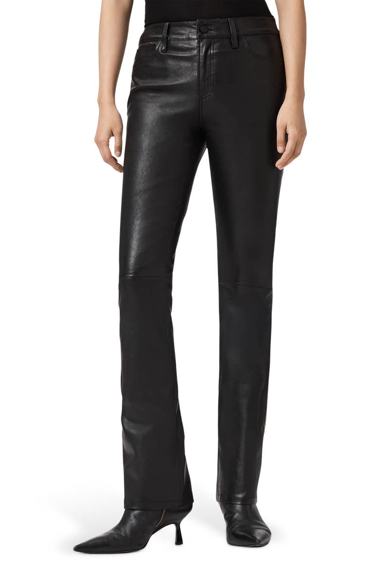 Haldan Straight Leg Leather Pants, Main, color, BLACK