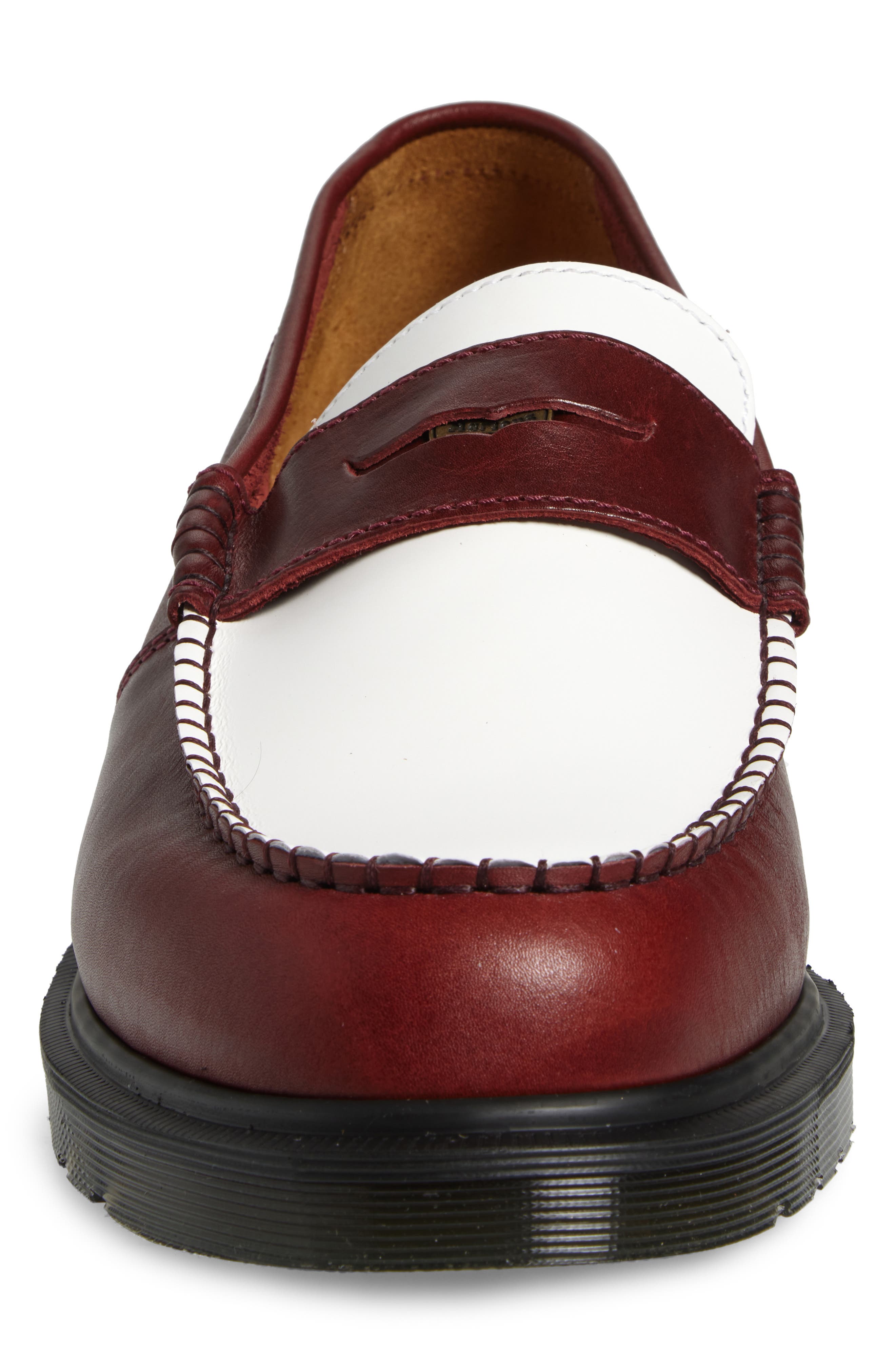 Penton Two-Tone Penny Loafer, Alternate, color, BURGUNDY WHITE CLASSIC CALF