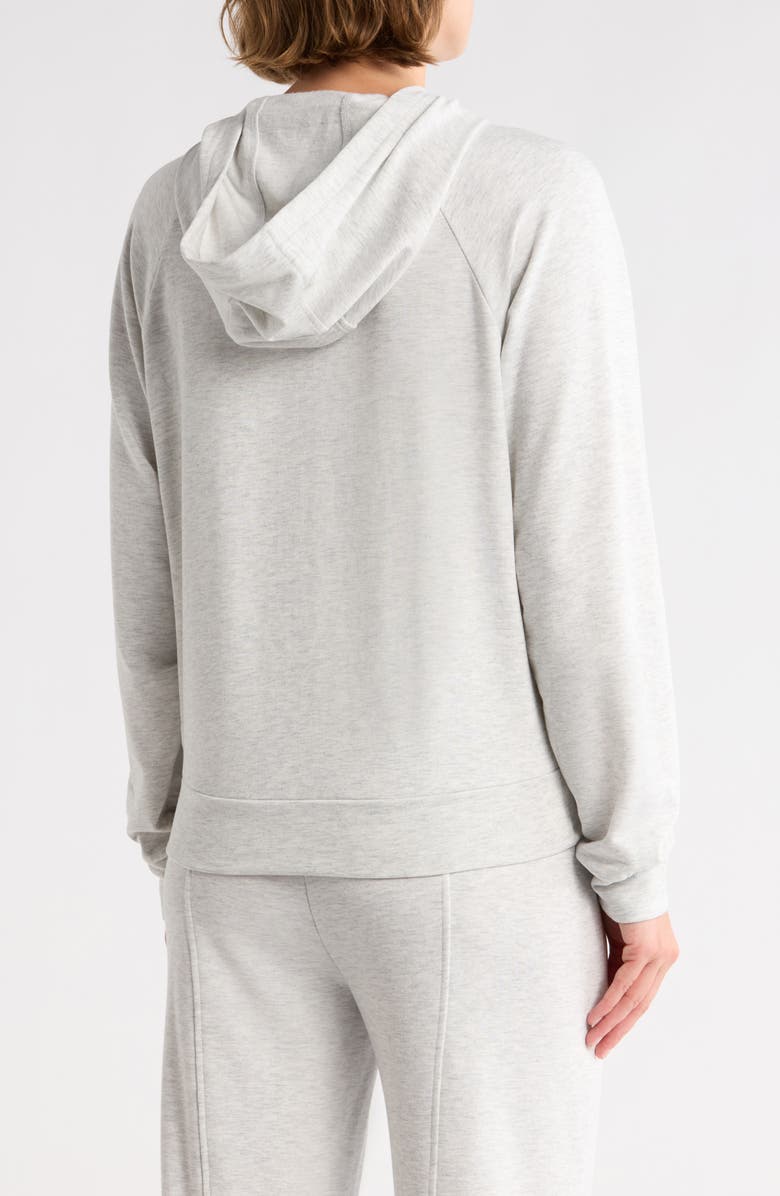 YOGALICIOUS Moxy Brushed French Terry Crop Hoodie, Alternate, color, Heather Light Grey