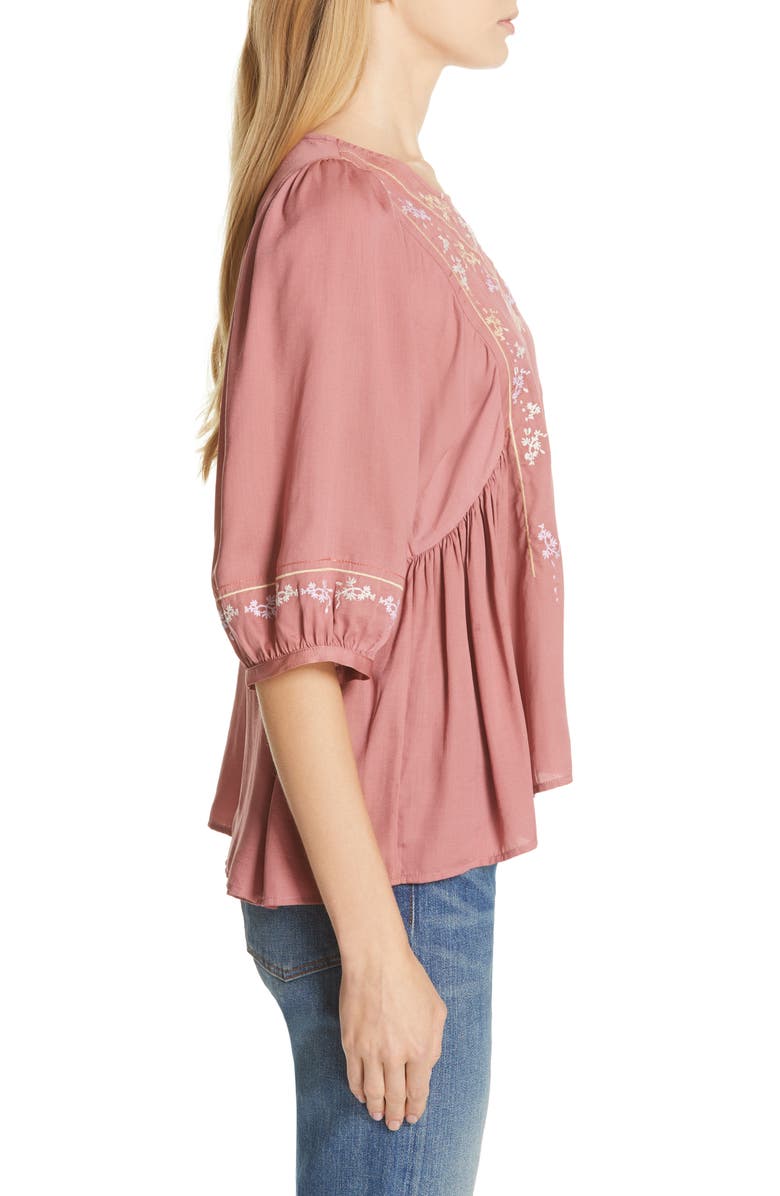 Dolan Rose Embroidered Top, Alternate, color,