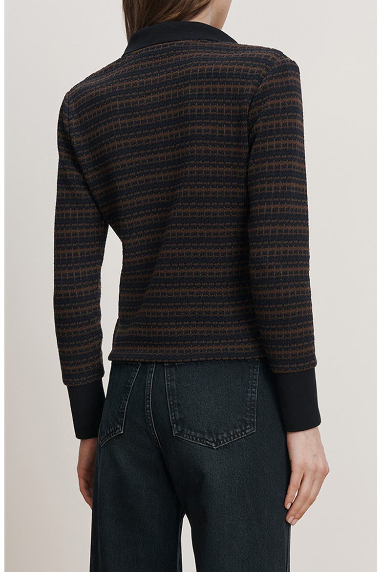 Kamal Stripe Polo Sweater, Alternate, color, NAVY DARK UMBER MULTI
