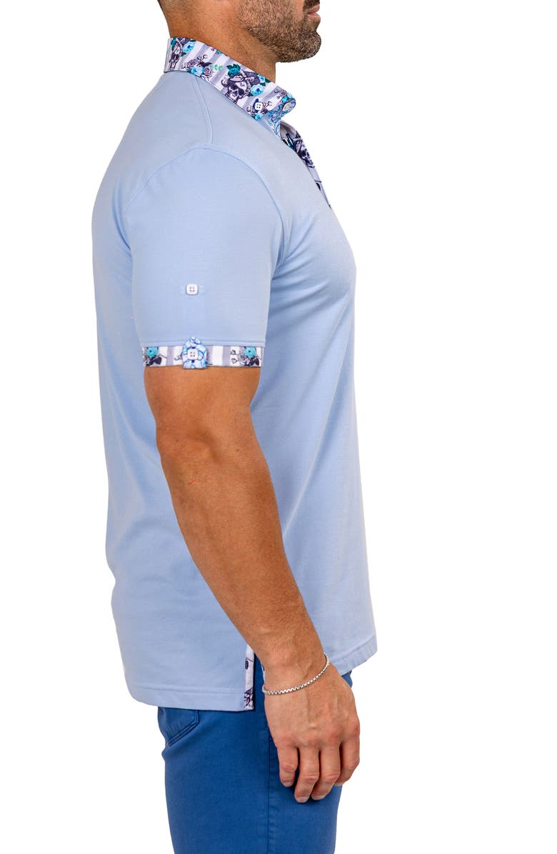 Maceoo Newton Marthyr0026 Blue Button-Down Piqué Polo, Alternate, color, Blue