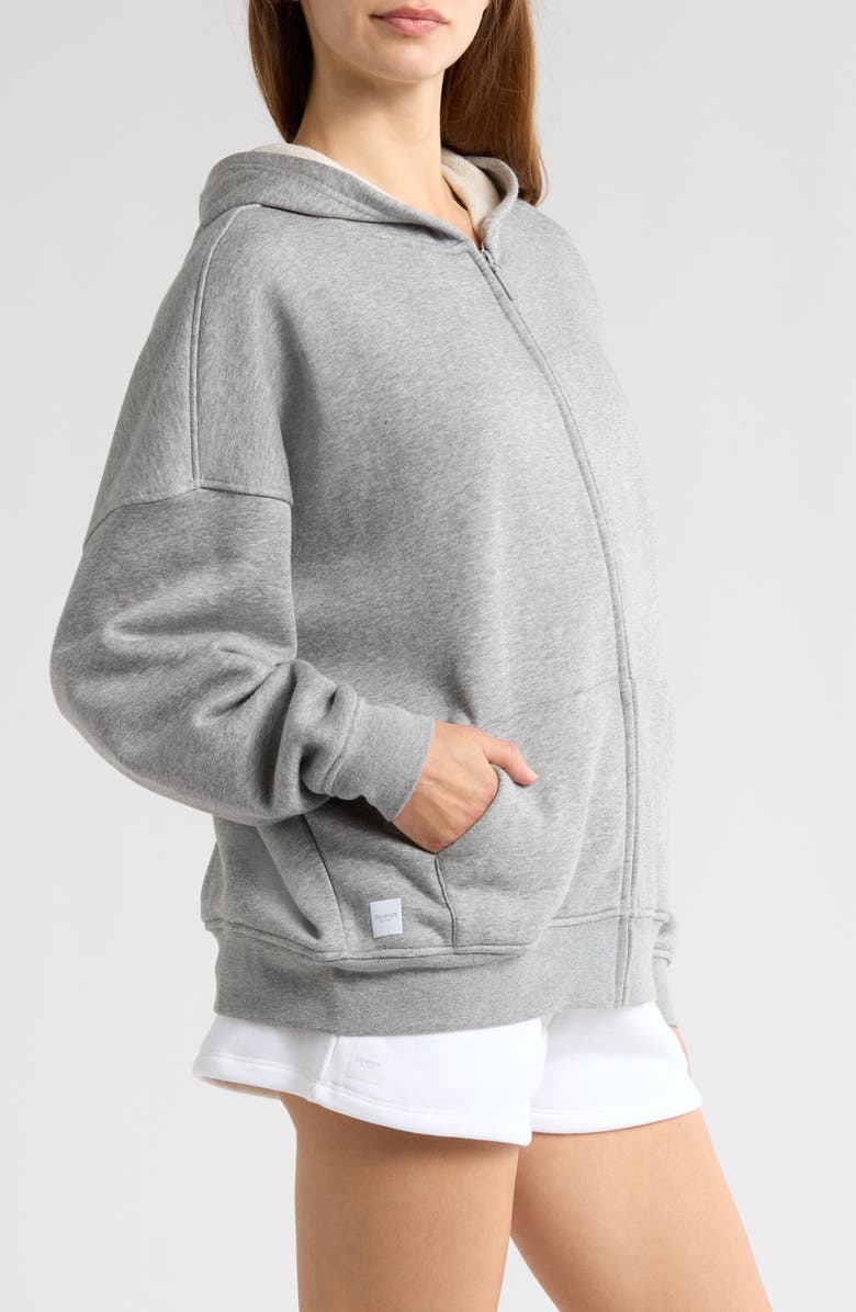 Florence by Mills Cozy Crush Oversize Zip Hoodie, Alternate, color, Heather Grey
