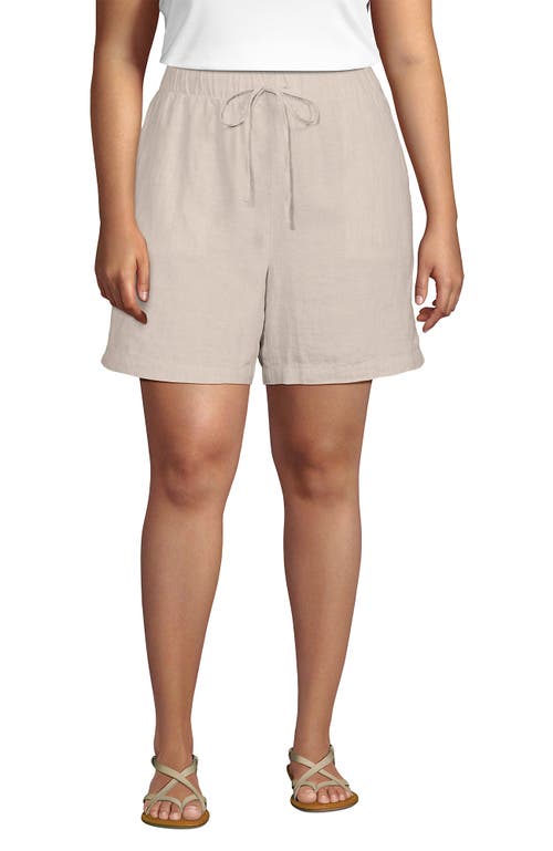 LANDS' END LANDS' END LINEN HIGH RISE PULL ON 7" SHORTS
