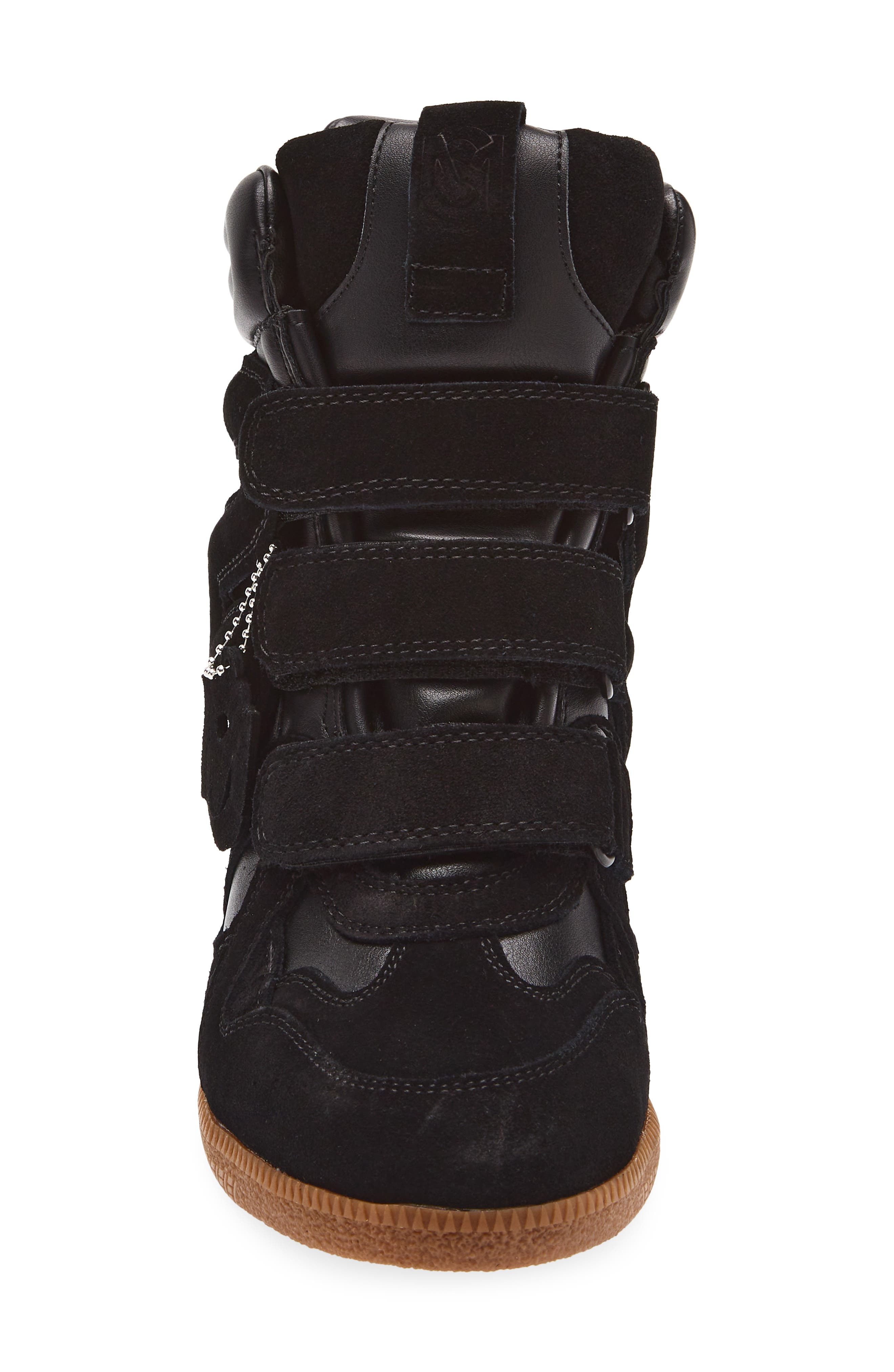 Steve Madden Mavis Wedge High Top Sneaker, Alternate, color, Black Suede