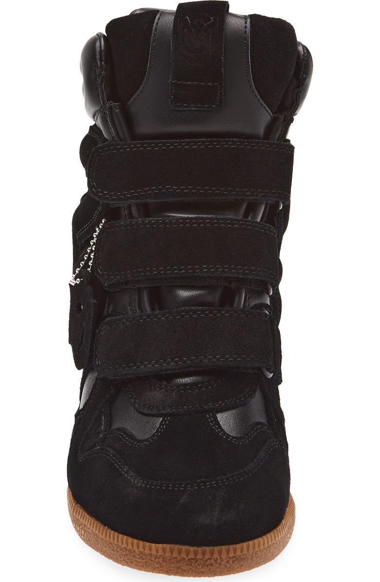 Steve Madden Mavis Wedge High Top Sneaker, Alternate, color, Black Suede