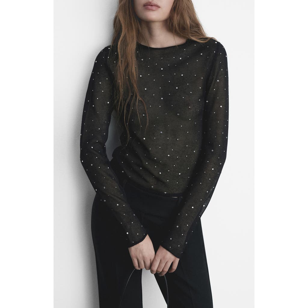 Mango Sweater Black In Black