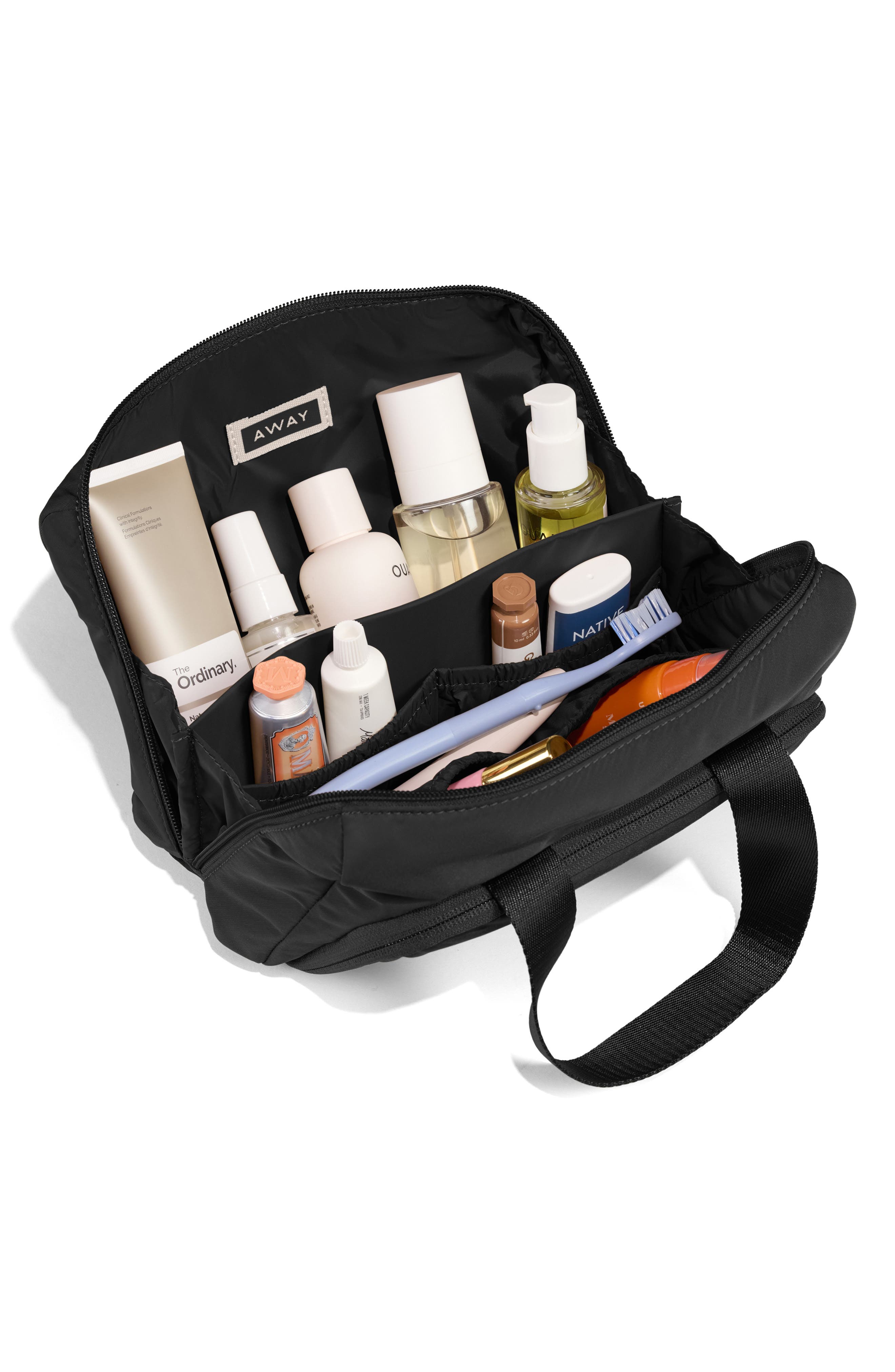 Featherlight Cosmetics Bag, Alternate, color, JET BLACK