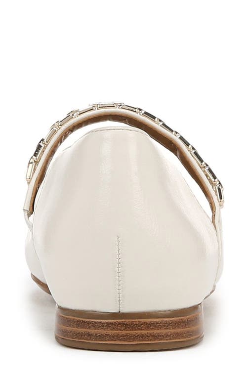 Naturalizer Women's Kelly-chain Square Toe Mary Jane Flats In Warm White Faux Leather