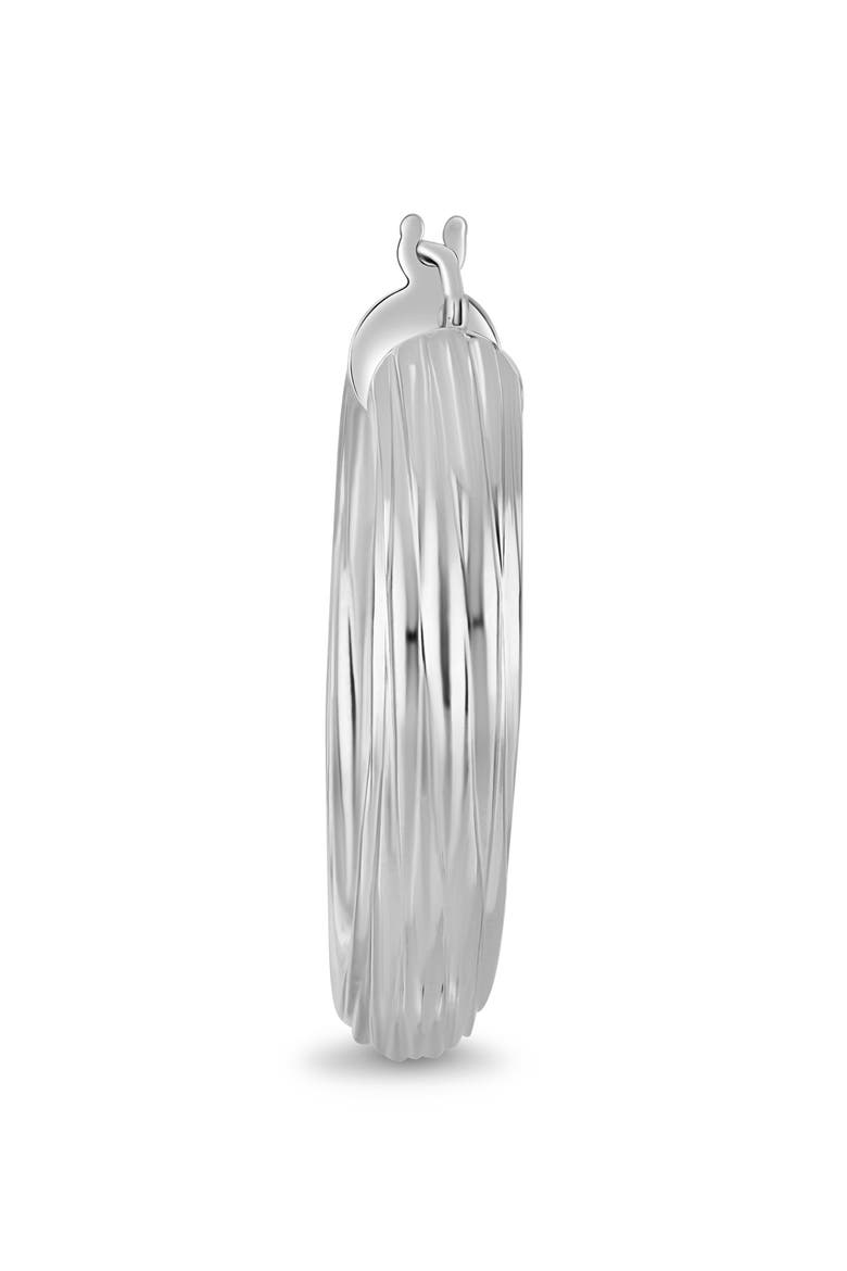 14K Gold 28mm Textured Hoop Earrings, Alternate, color, 14K WHITE GOLD