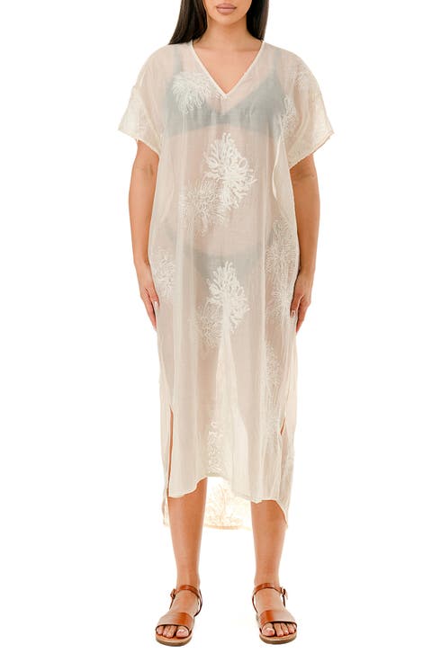 Embroidered Sheer Caftan