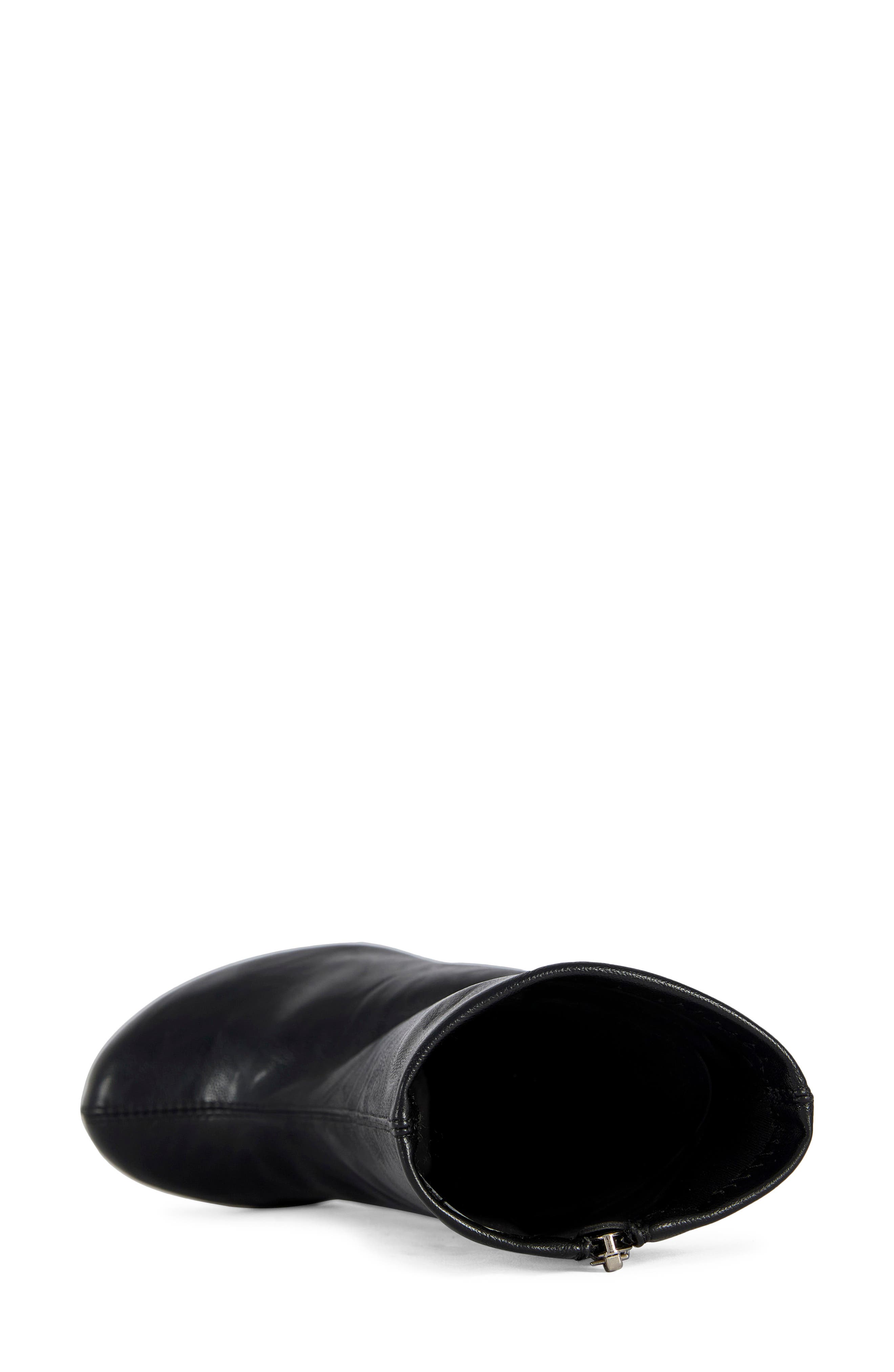Road Faux Leather Platform Wedge Bootie, Alternate, color, BLACK